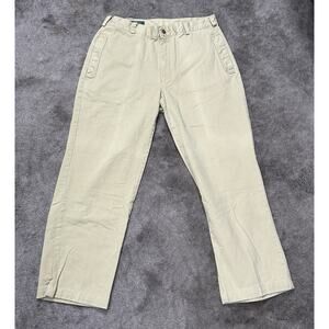 Vintage Orvis Mens 34 X 29 Beige Khakis Cotton Flat Front Straight Leg Pants